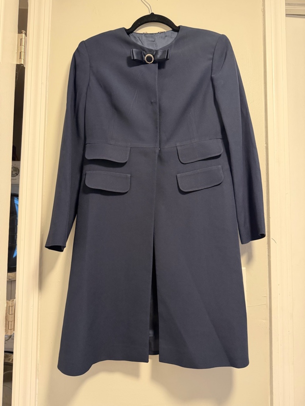 Blumarine Navy and Cream Designer Label Detail